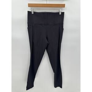 Athleta Salutation Stash Pocket ll Rib 7/8 Black Leggings Athleisure Size Large